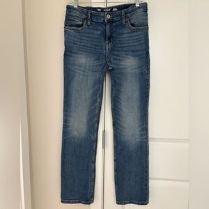 Cat & Jack Adjustable Waist Straight Leg Denim Jeans with Stretch, Girls 16